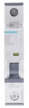 Image of Siemens Sentron 10A MCB Mini Circuit Breaker1P Curve C, Breaking Capacity 10 kA