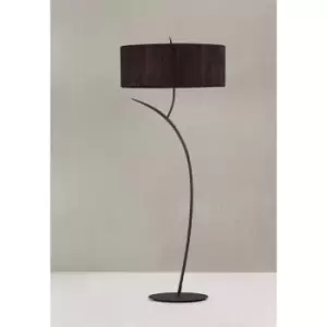Image of Eve floor lamp 2 bulbs E27, anthracite with Black oval lampshade