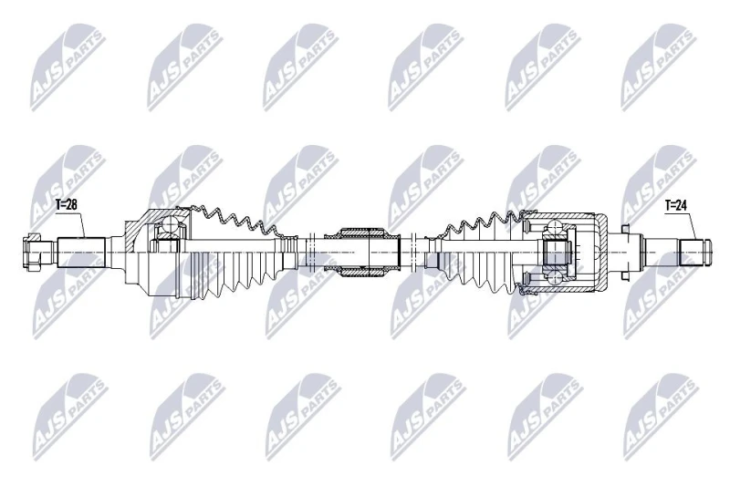 Image of NTY NPW-MZ-096 Drive shaft Manual Transmission, Front Axle Left Drive Shaft (13)