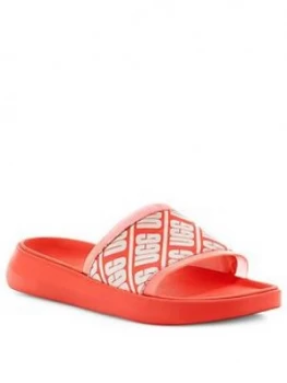 Image of UGG Ruette Slide, Coral, Size 8, Women