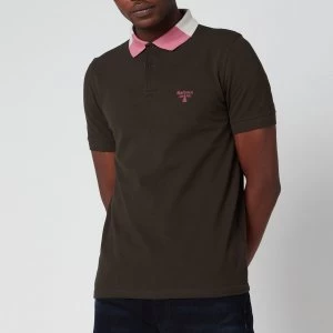 Image of Barbour Beacon Mens Rowan Tipped Polo Shirt - Forest - M