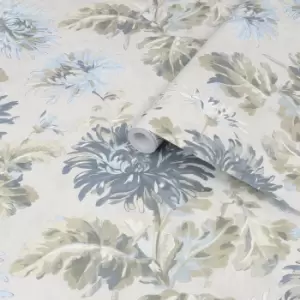 Image of Laura Ashley Maryam Seaspray Floral Smooth Wallpaper
