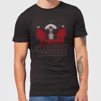 Image of Universal Monsters Dracula Christmas Mens T-Shirt - Black - 5XL