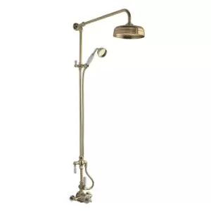 Hudson Reed Wall Mounted Thermostatic Shower Valve With Detachable Head & Kit - Brushed Brass