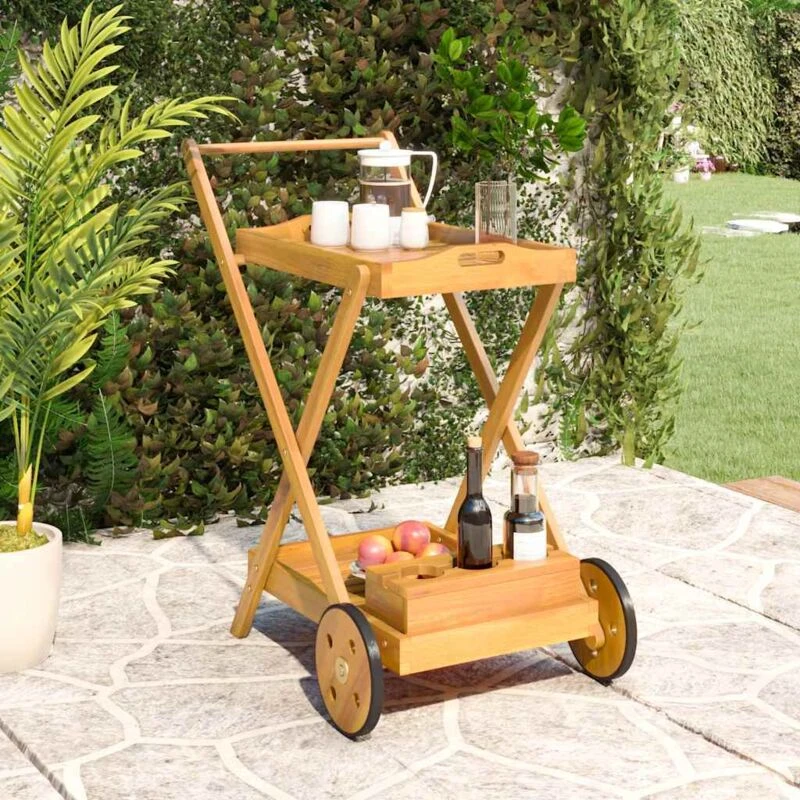 Image of VIDAXL Tea Trolley 54x87x90cm Solid Wood Acacia Vidaxl 8720845725372