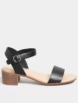 Image of Yours Extra Wide Fit Block Heel Casual Sandal - Black, Size 5Eee, Women