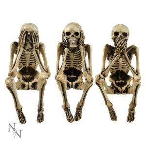 image of Three Wise Skeleton Shelf Sitting Figurines