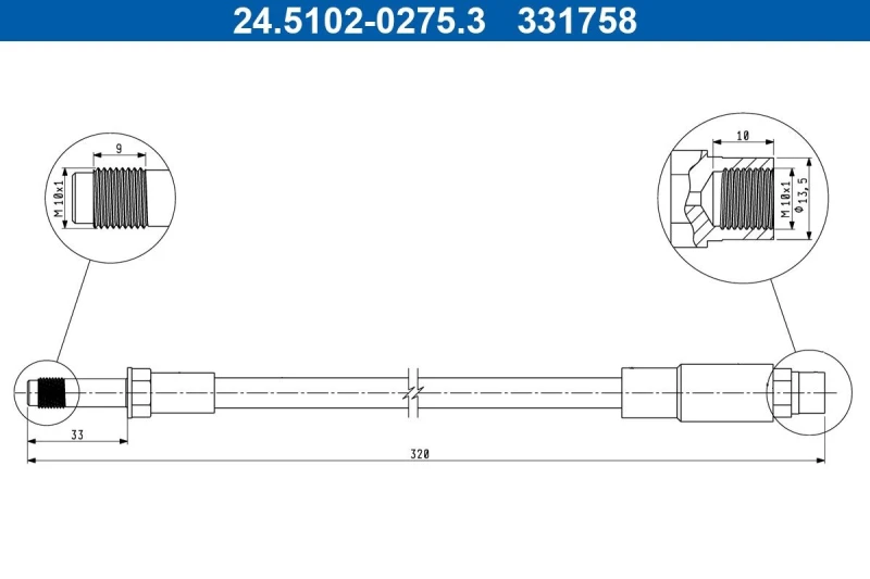 Image of Brake hose ATE 24.5102-0275.3