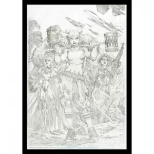 Image of DC Comics Art Print Harley Quinn Comic Book Art Print 42 x 30 cm