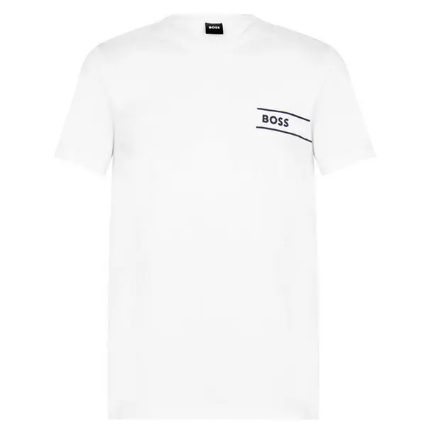 Image of Boss Logo Crew Neck T Shirt Regular Fit T-Shirts Small Black 32329703350