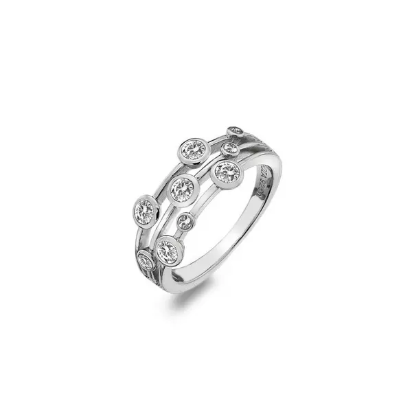 Image of Hot Diamonds White Topaz Tender Statement Ring DR207 Size L Size: Size