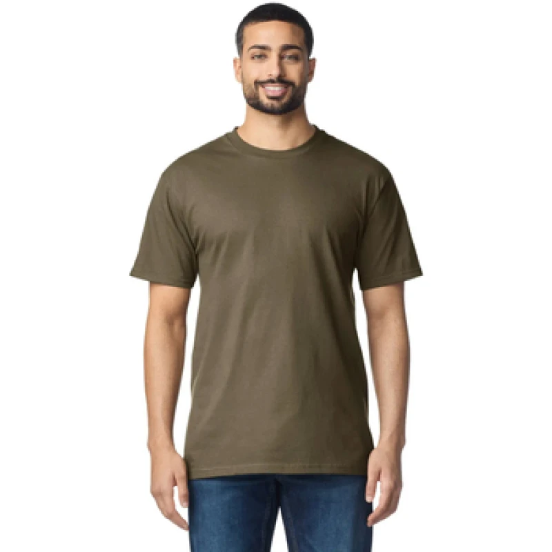 Image of Gildan Mens Plain T-Shirt in Olive Size: Small Olive Male S