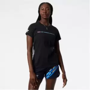 Image of New Balance London Marathon Route Ladies Running T-Shirt - Black