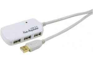 image of 12M USB2.0 CABLE REPEATER ACTIVE 4 PORTS