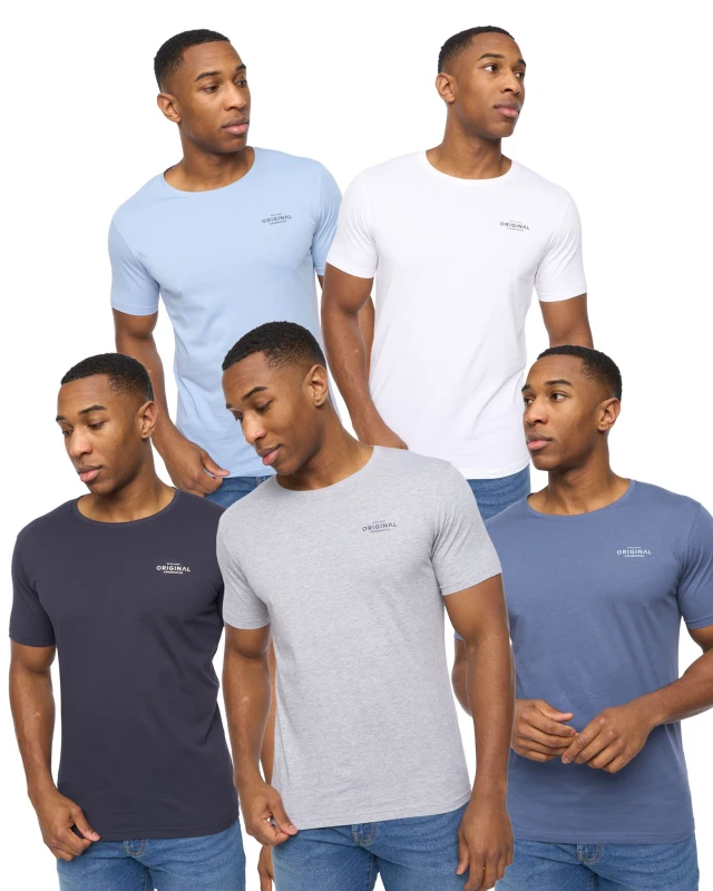 Image of Crosshatch Crosshatch Men Basicblues 5 Pk. T-Shirt Size: Small Multi S Male 5059294694360
