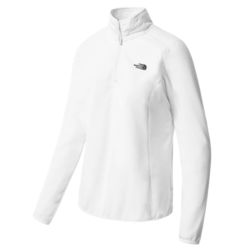 Image of The North Face 100 Glacier 1/4 Zip Fleece Womens White Dune female 14 (L)