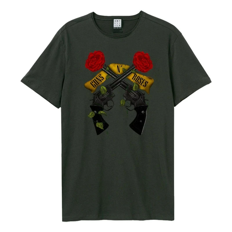 Image of Amplified Amplified Men Shooting Guns N Roses T-Shirt in Charcoal Size: X-Small Charcoal XS Male 5063238001015