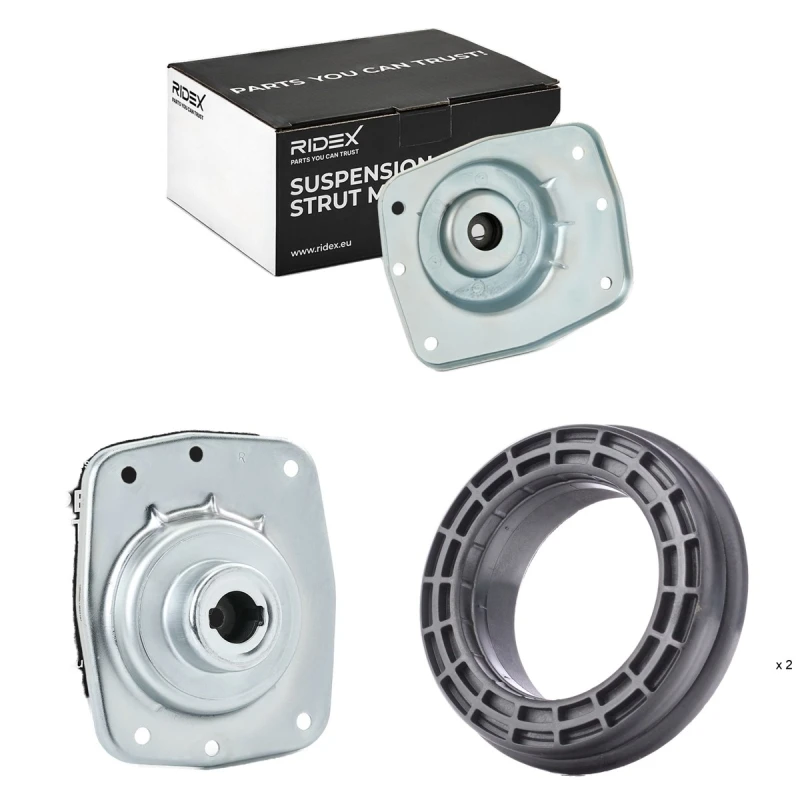 Image of RIDEX 1180S0283 Top strut mount Front axle both sides, with ball bearing Suspension Strut Support Bearing (1180)