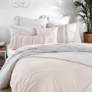 image of Peri Home Colourblock Fringe Kingsize Duvet Cover, Multi