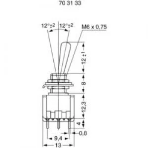 Toggle switch 125 V AC 6 A 3 x OnOn Miyama MS 500