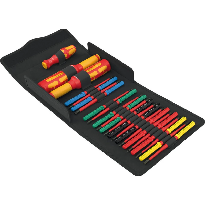 Image of Wera Kraftform Kompakt 23 Piece VDE Insulated Safe Torque Speed Control Cabinet Screwdriver Set 5006633001