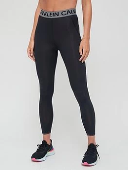 Image of Calvin Klein Performance Logo 7/8 Length Leggings - Black Size XS Women