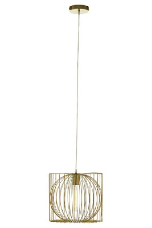 Image of Orsina Gold Finish Pendant Lamp, Openwork Iron Lighting Fixture For Ceilings, Contemporary Luxe Pendant Light