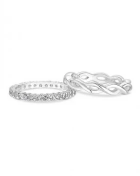 image of Simply Silver Infinity Double Ring Set