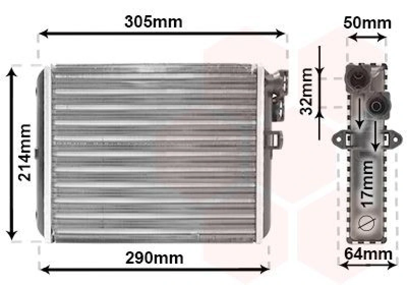 Image of VAN WEZEL Heater matrix VAN WEZEL 59006110