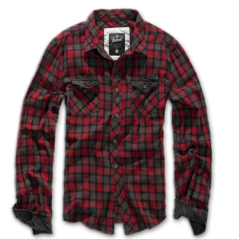Image of Brandit Duncan Longsleeve red grey L Men