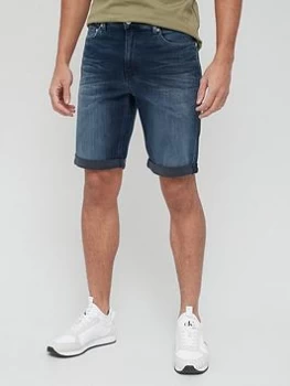 Image of Calvin Klein Jeans Slim Fit Denim Shorts - Denim Blue
