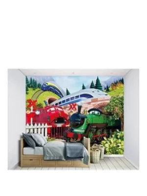 Image of Walltastic Train Adventure Wall Mural, Multi