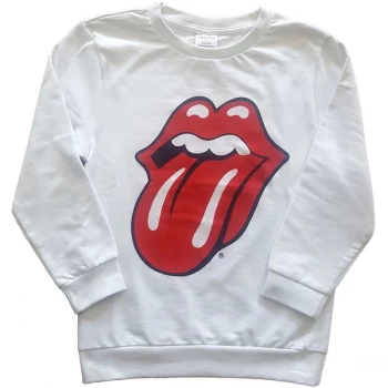 Image of Rolling Stones - The - Classic Tongue Kids 11 - 12 Years Sweatshirt - White