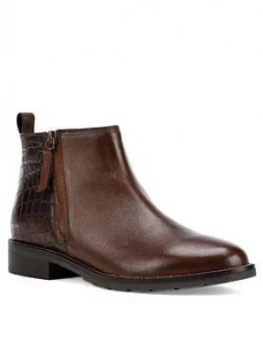 Image of Geox Bettanie Leather Ankle Boot - Brown