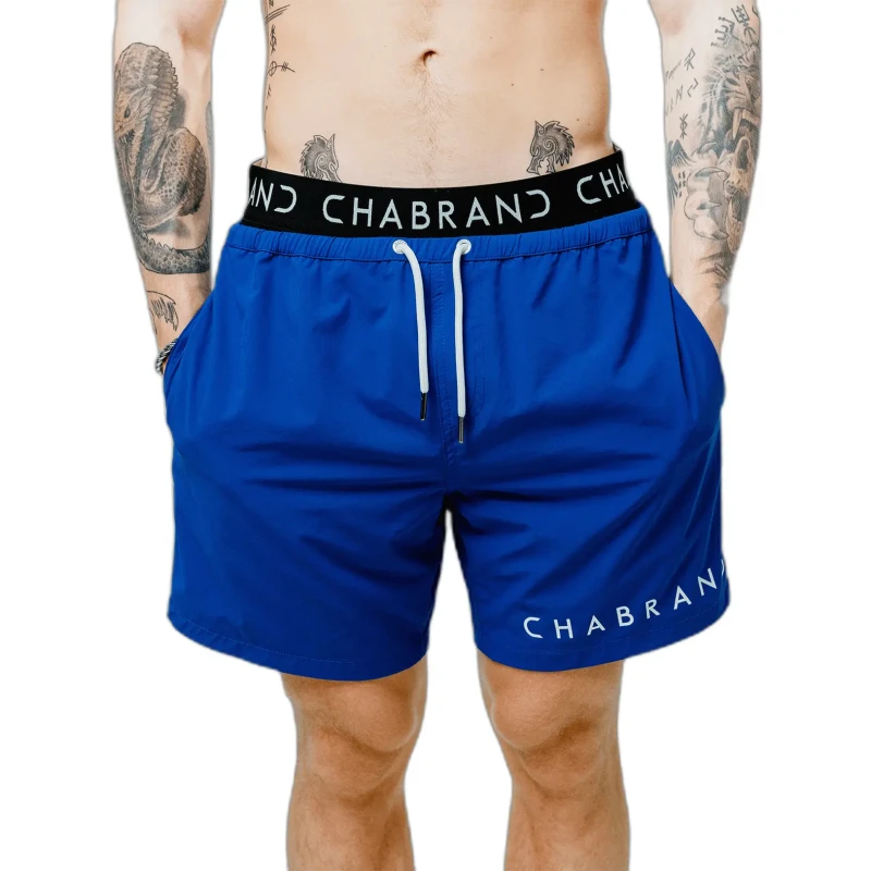 Image of Wide elastic swim shorts Chabrand Bleu Male L