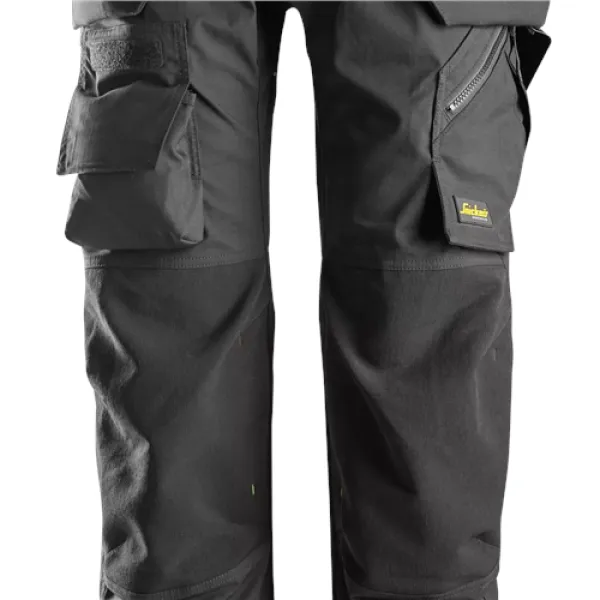 Image of Snickers FlexiWork Floorlayer Trousers+ Holster Pockets - Black - 124