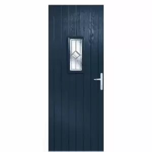 Image of LPD (W) 35" Speedwell Blue Glazed Door Set External Composite Door Set