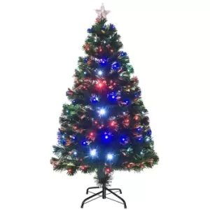 Image of Bon Noel 4ft Green Pre-Lit Artificial Christmas Tree with Multi Colour LED Lights