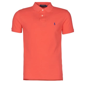 image of Polo Ralph Lauren POLO CINTRE SLIM FIT EN COTON BASIC MESH LOGO PONY PLAYER mens Polo shirt in Red - Sizes EU XXL,EU S,EU M