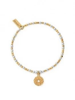 image of Chlobo Chlobo Sterling Silver And Gold Plated Open Star In Circle Bracelet