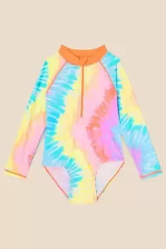 Long Sleeve Tie Dye Swimsuit