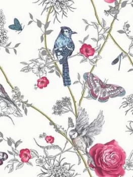 Image of Arthouse Paradise Garden White Wallpaper