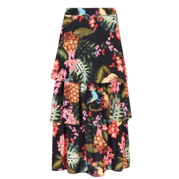 image of Biba Tiered Skirt - Pineapple Print