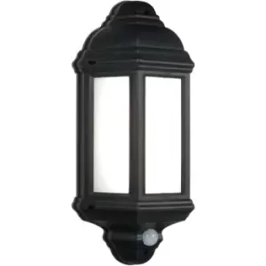 Image of Endon - PIR 1 Light Outdoor Wall Light Frosted Polycarbonate, Matt Black Textured IP44, E27