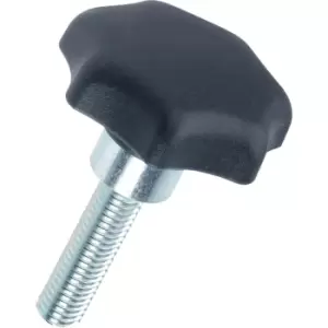 Image of GN6336.4-ST-63-M12-50 Polyamid Plastic Star Knob, Zinc Plated Bolt