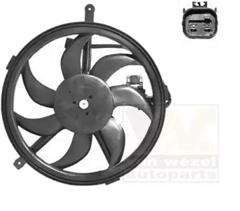 Image of VAN WEZEL 0506747 Cooling Fan with holding frame, with electric motor Fan,radiator (508)
