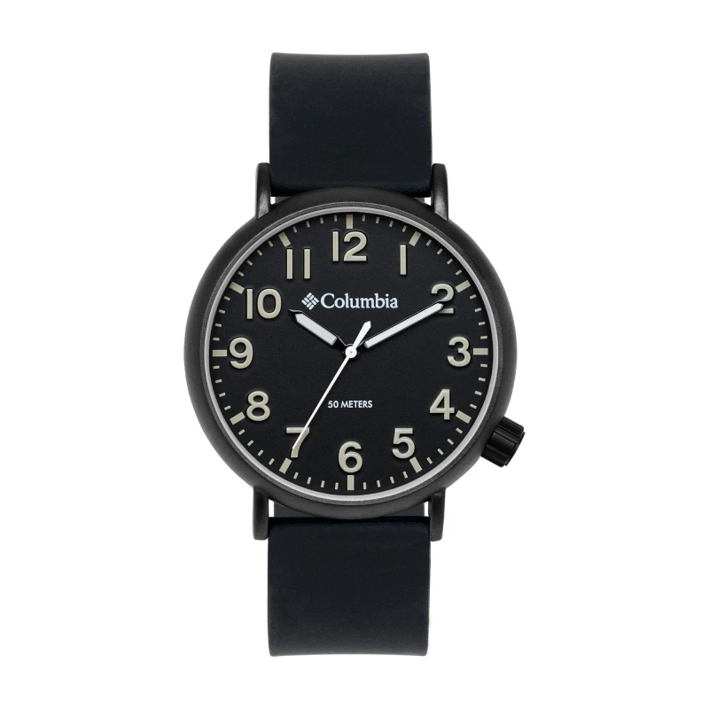 Image of Columbia Trailbanks Black Silicone Rubber Strap Sports Watch Black male One Size