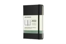 image of Moleskine 2022 12-Month Weekly Pocket Hardcover Notebook : Black