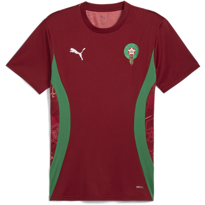 Image of Puma Morocco Pre Match Shirt 2025 Adults Red/Green male S