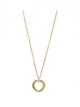 Image of Simply Silver 14Ct Gold Plated Sterling Silver Triple Ring Cubic Zirconia Pendant Necklace